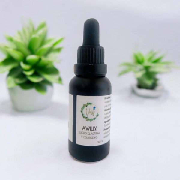 Awilix: ¡El secreto para una piel radiante! ✨ Este suero excepcional aumenta la hidratación y elasticidad de la piel, ayudando a reducir visiblemente las arrugas y líneas de expresión. Su fórmula única no solo mejora la textura de la piel, sino que también proporciona un efecto lifting y tonificante que te hará sentir rejuvenecida. ¡Dale a tu piel el lo que merece y deslumbra con una belleza fresca y revitalizada! 💖
